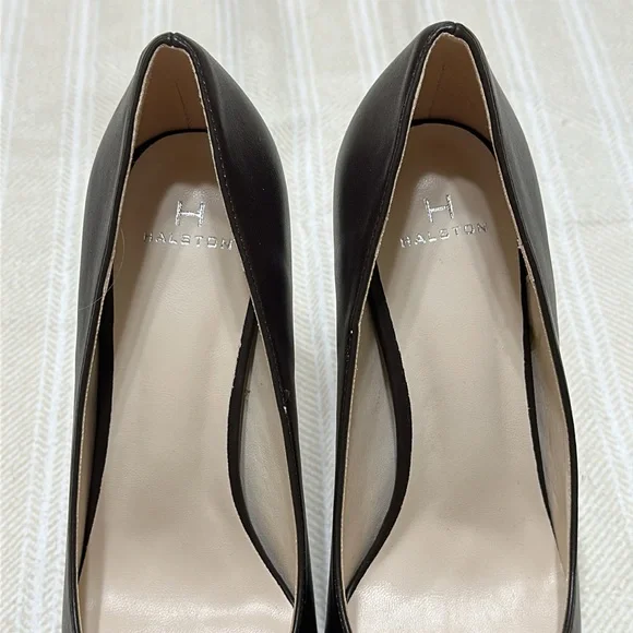NWOB Halston Gayle Pointed Toe Stiletto Heels, Dark Brown, Size US 7.5 - Picture 13 of 13